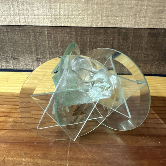 Art Glass Shabbat Candle Holder 4” Tall - Picture 4 of 8